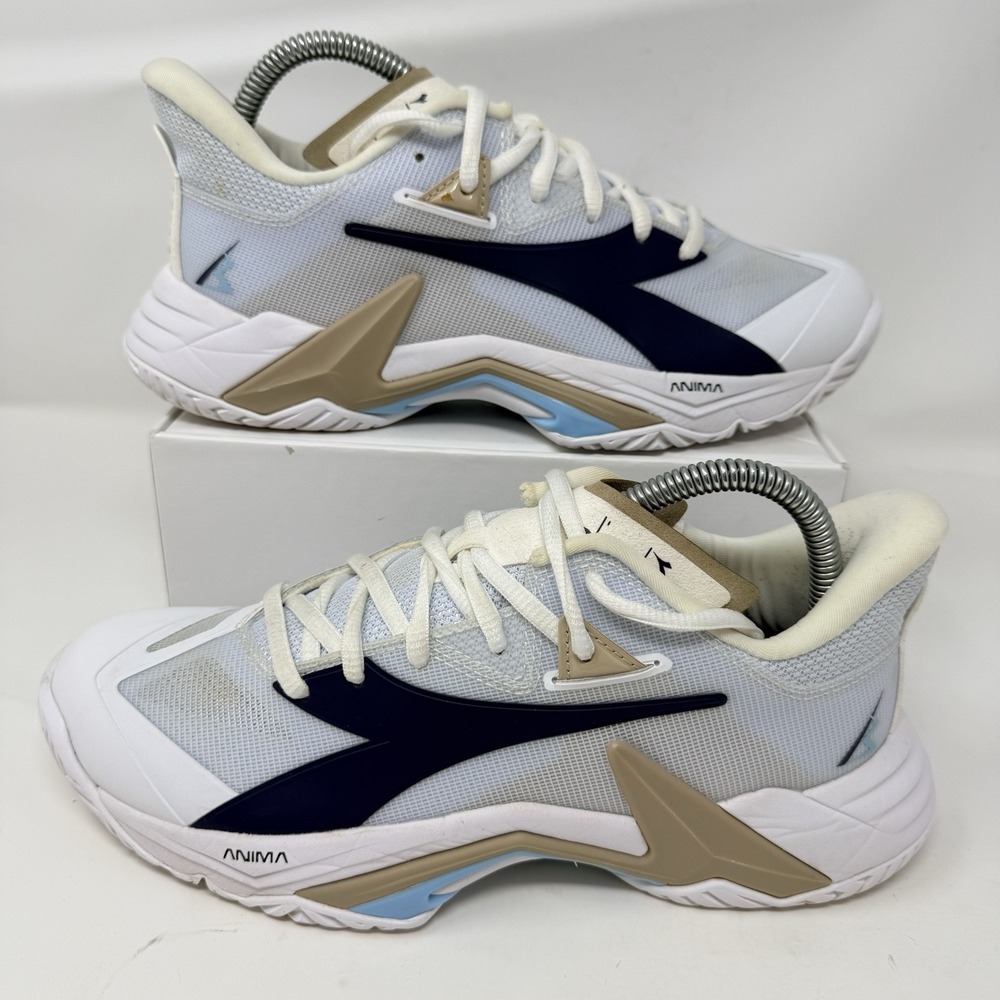 Diadora B.Icon 3 All Ground Tennis Shoes Womens 8 White Blue Corsair Sneakers